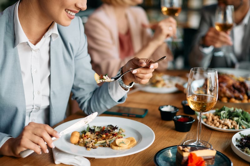 People eating at a table
