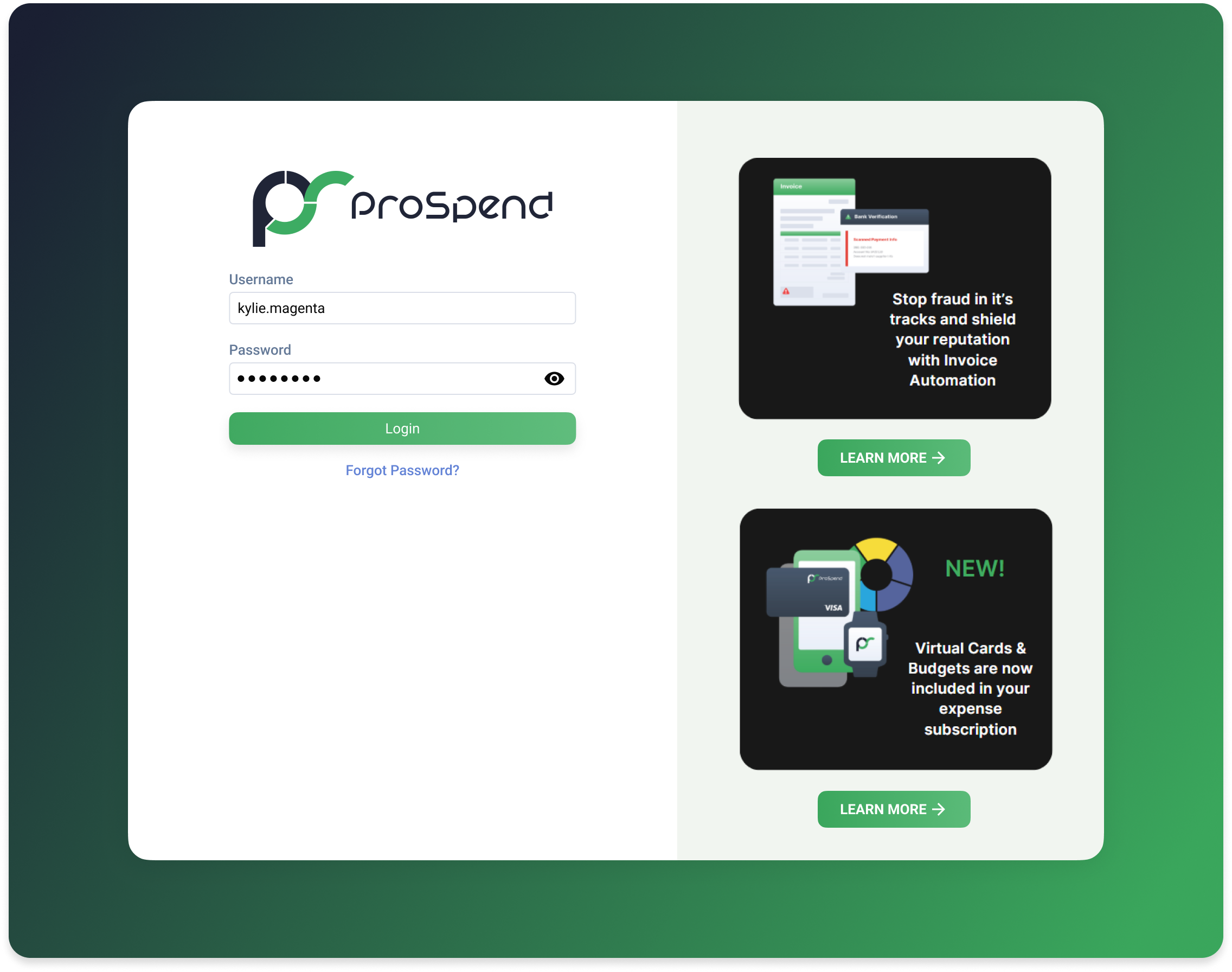 A refreshed, cleaner, and more intuitive ProSpend interface
