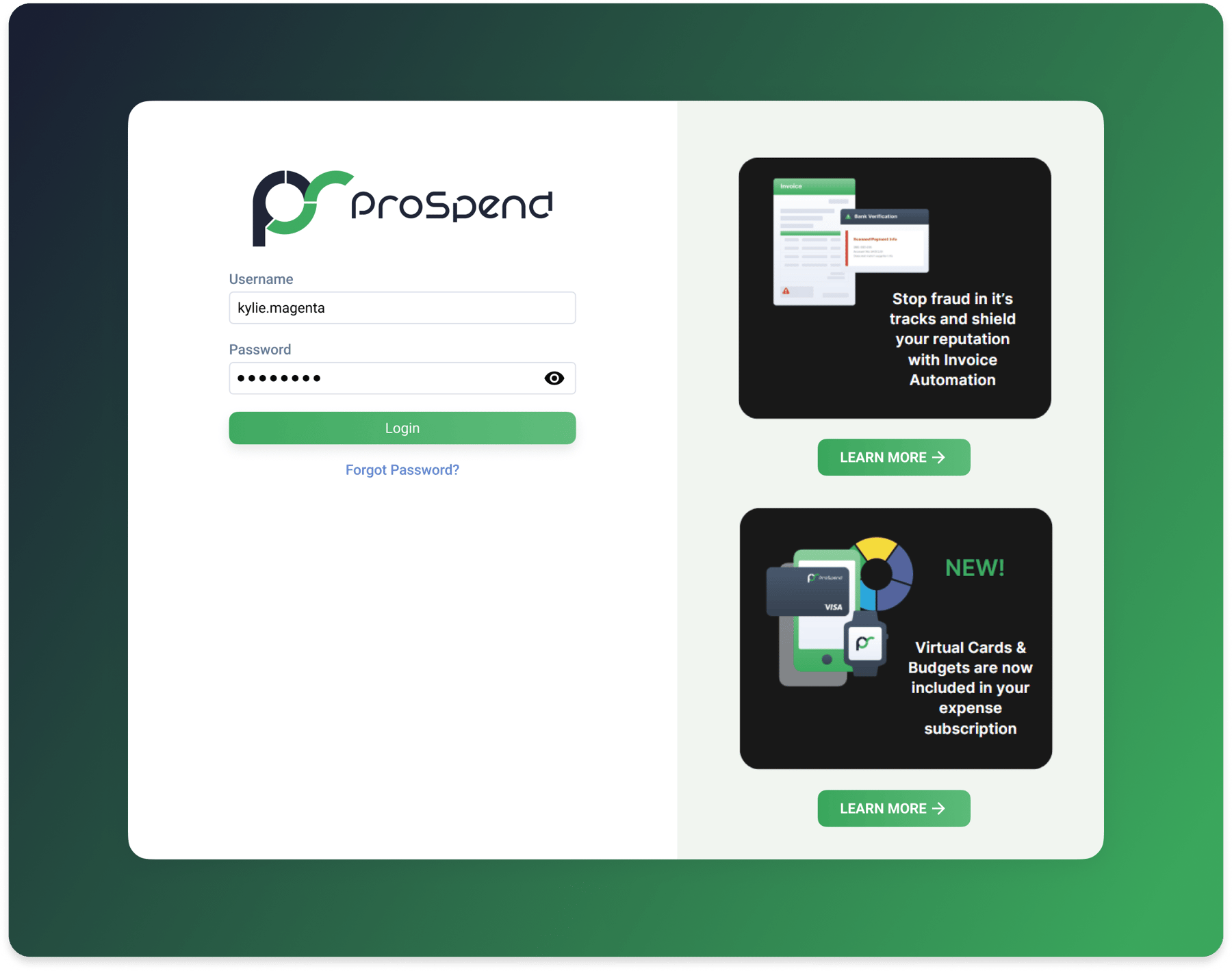A refreshed, cleaner, and more intuitive ProSpend interface