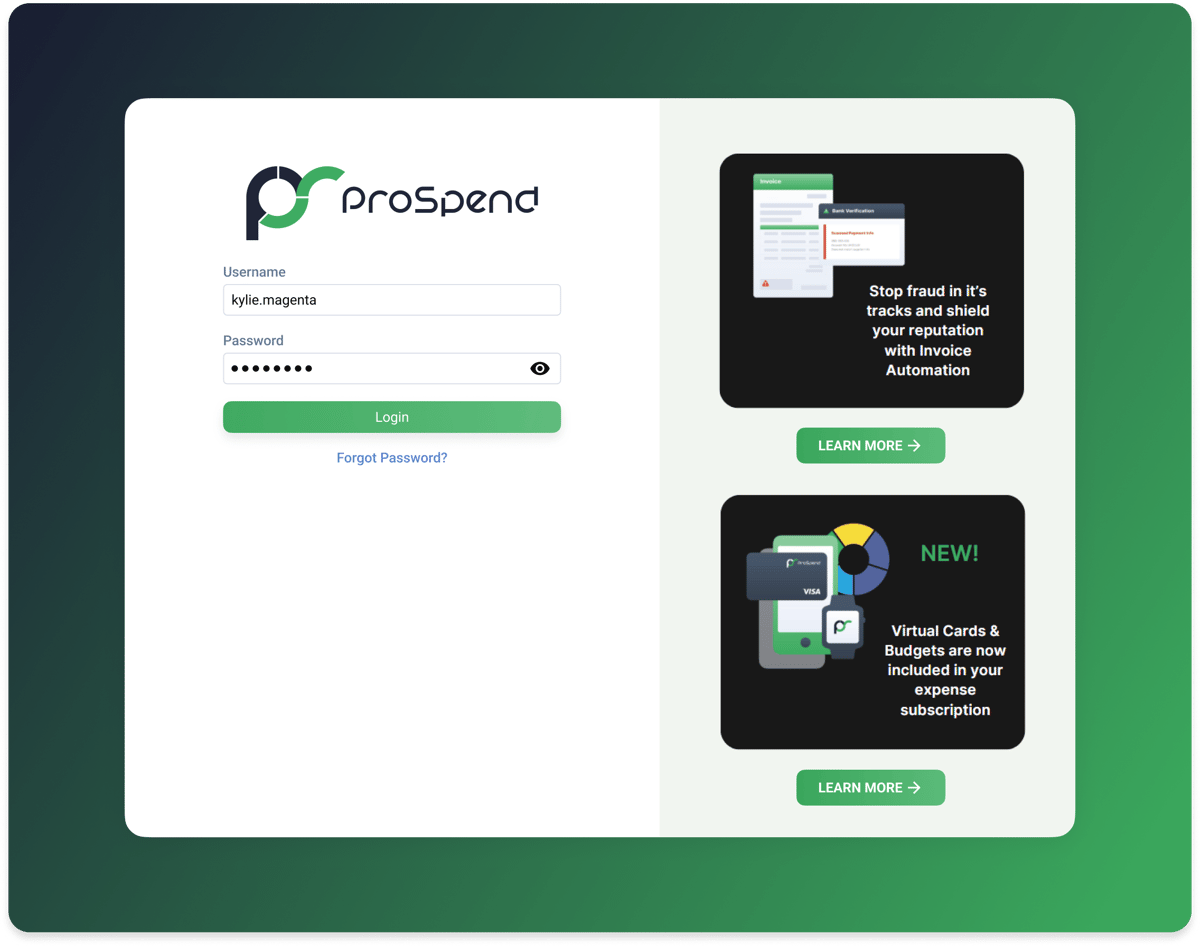 A refreshed, cleaner, and more intuitive ProSpend interface