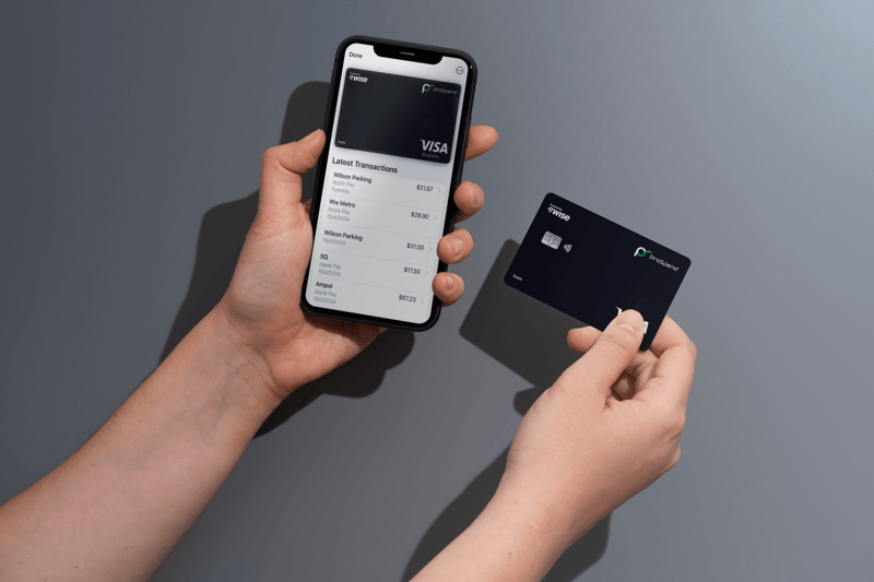 Holding a temporary virtual card and a physical card
