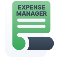 expense manager icon with rolled edges